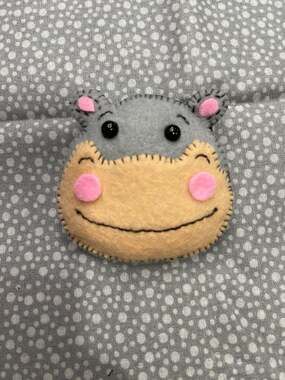 Handmade Felt Hippo Keychain Plush Bag Charm